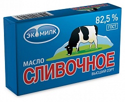 Масло Сливочное ЭКОМИЛК ГОСТ 82,5% 180 г